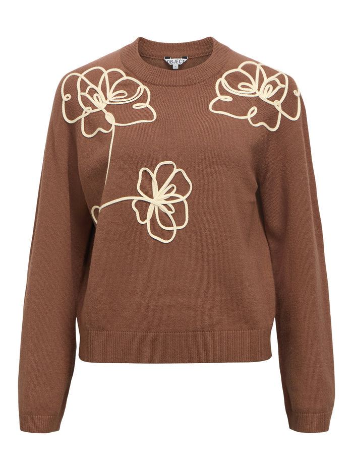 Ruby Knitted Jumper (Cocoa Brown/Flower)
