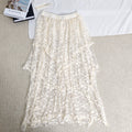 Ruffled irregular hemmed half-length skirt