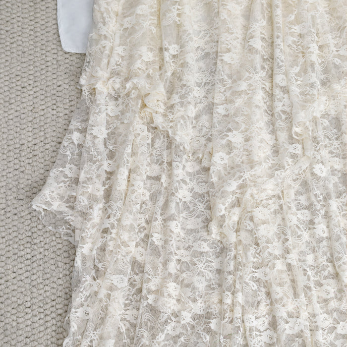 Ruffled irregular hemmed half-length skirt