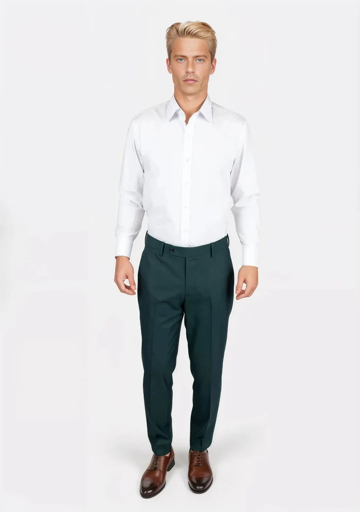 Sacramento Green Sharkskin Pants - SARTORO