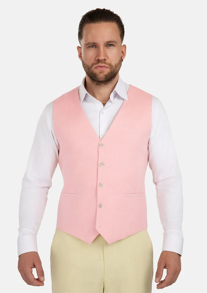 Salmon Linen Vest