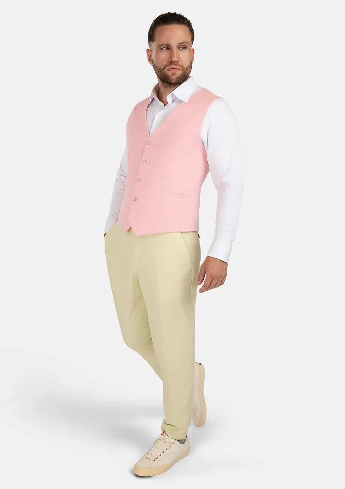 Salmon Linen Vest