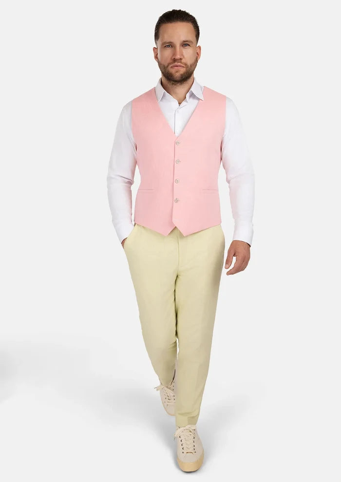 Salmon Linen Vest - SARTORO