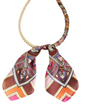 Scarf Necklace in Hot Pink Multi