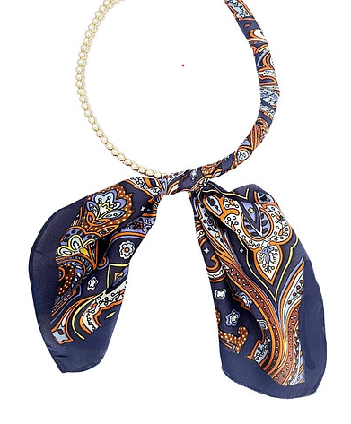 Scarf Necklace in Navy