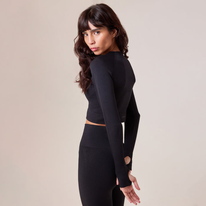 Sculpt Seamless Long Sleeve Top - Black