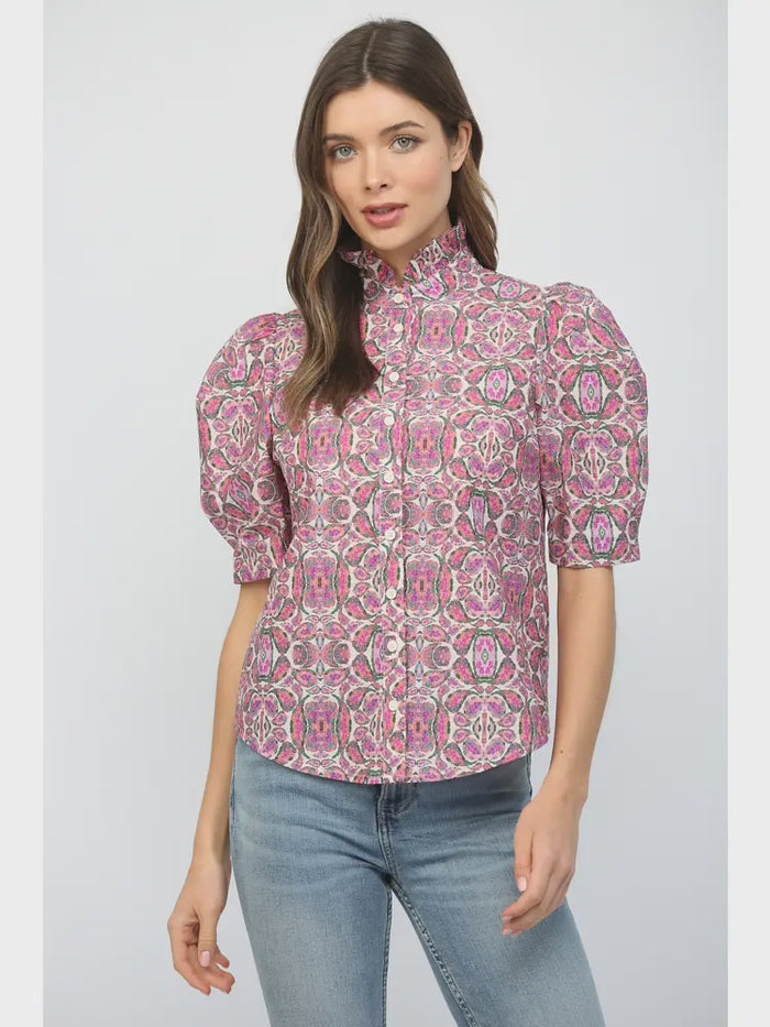 See You Soon Pink Floral Top