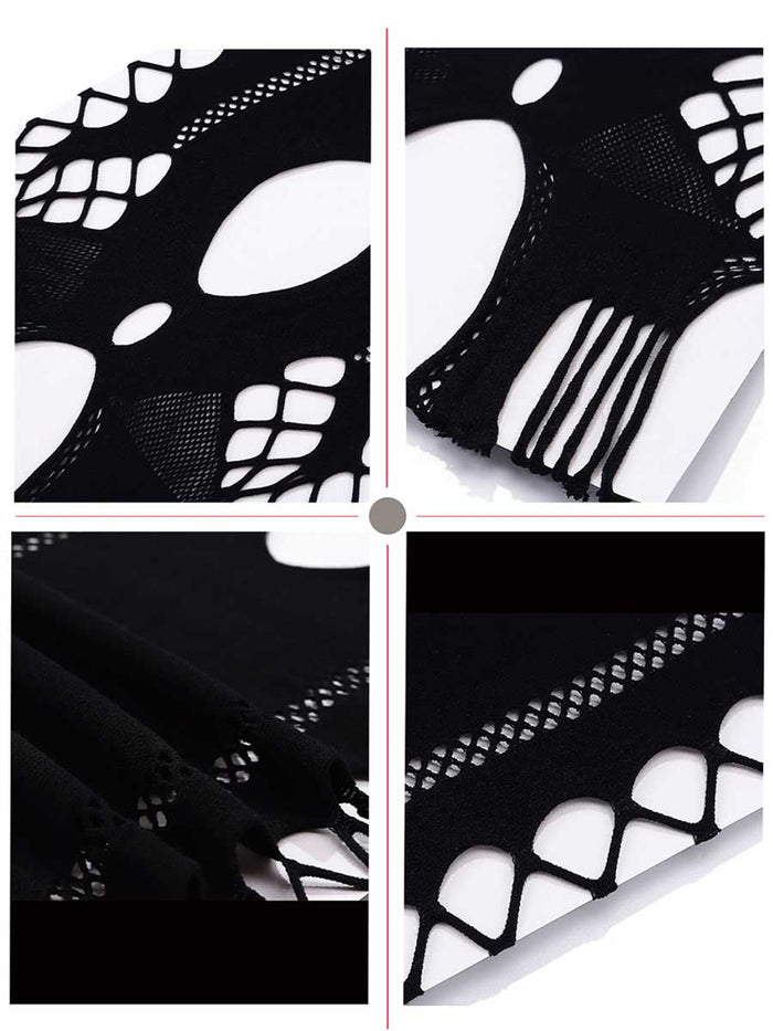 Sheer Black Cutout Mini Dress