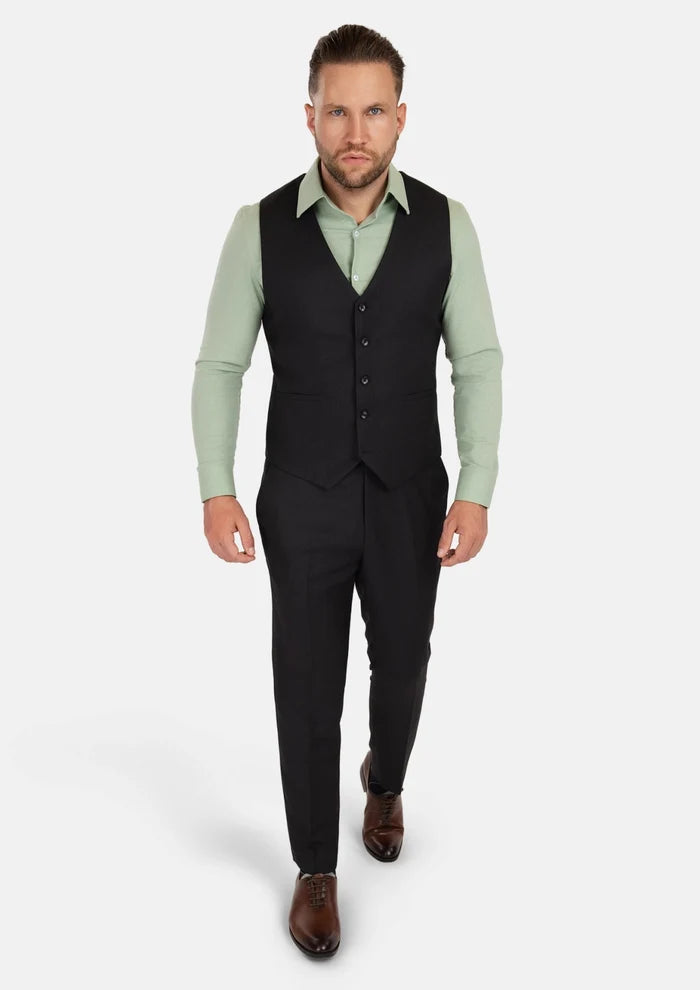 Shimmer Black Vest - SARTORO
