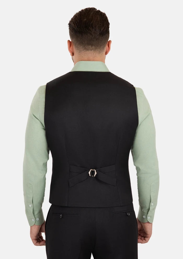 Shimmer Black Vest - SARTORO