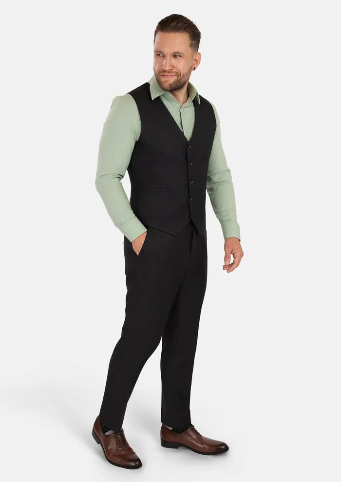 Shimmer Black Vest - SARTORO