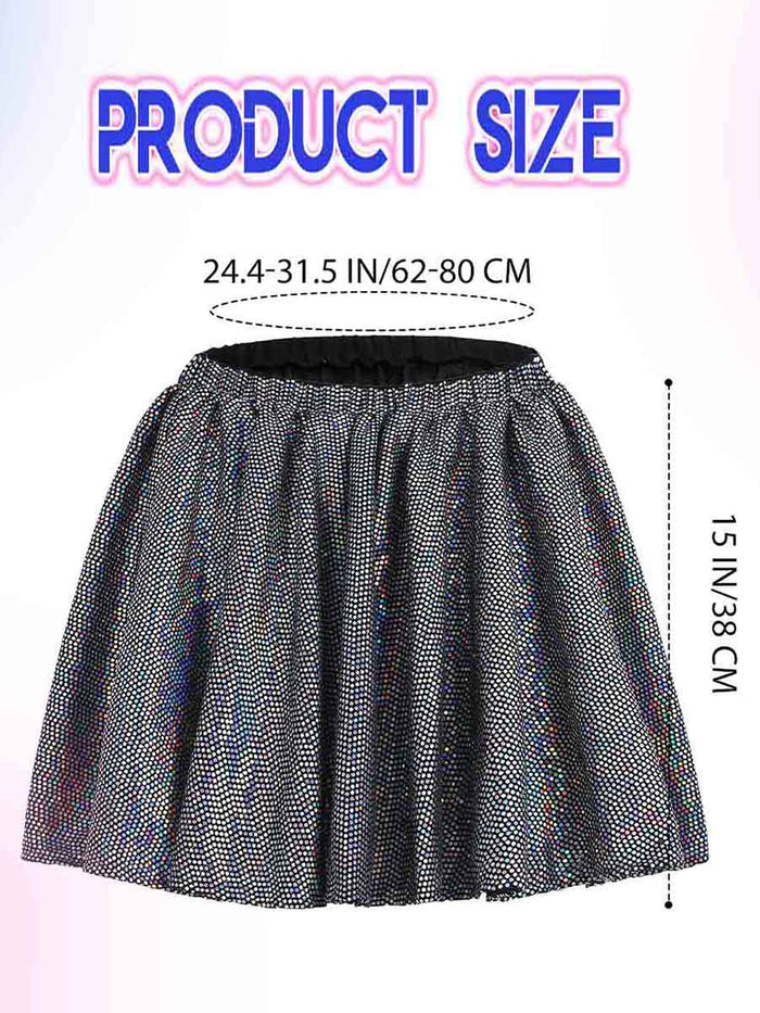 Shiny High-Waist Nightclub Style Dance Skirt