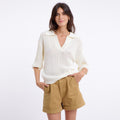 SIBEL SHORT SLEEVED JUMPER (CREAM)