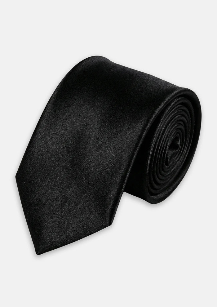 Silk Satin Black Tie - SARTORO