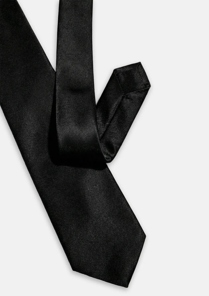 Silk Satin Black Tie - SARTORO