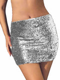 Silver Glitter Bodycon Miniskirt