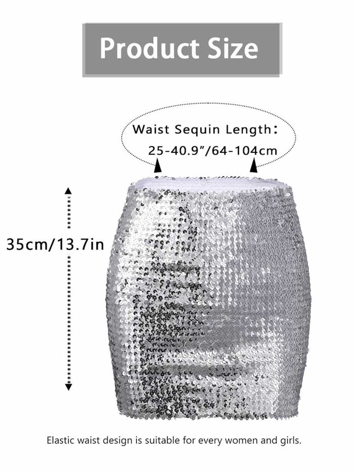 Silver Glitter Bodycon Miniskirt