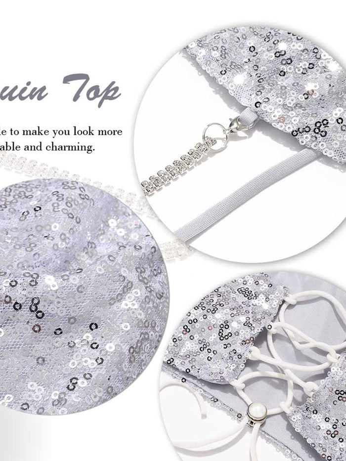 Silver Glitter Bra
