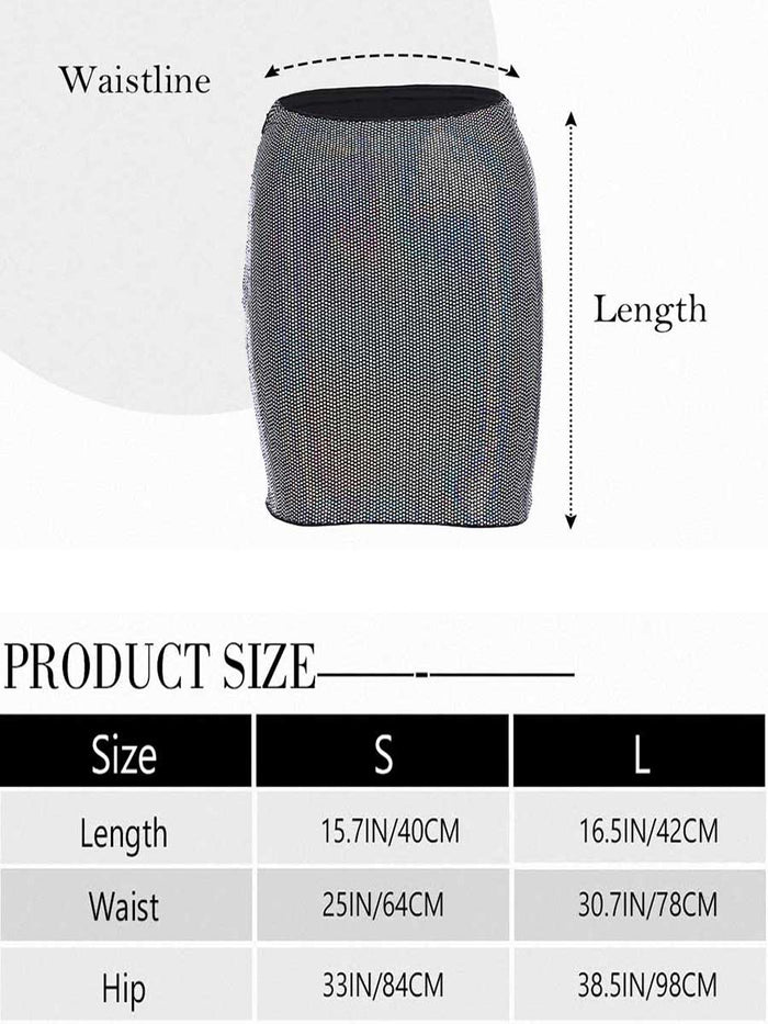 Silver-Gray Glitter Mini Skirt