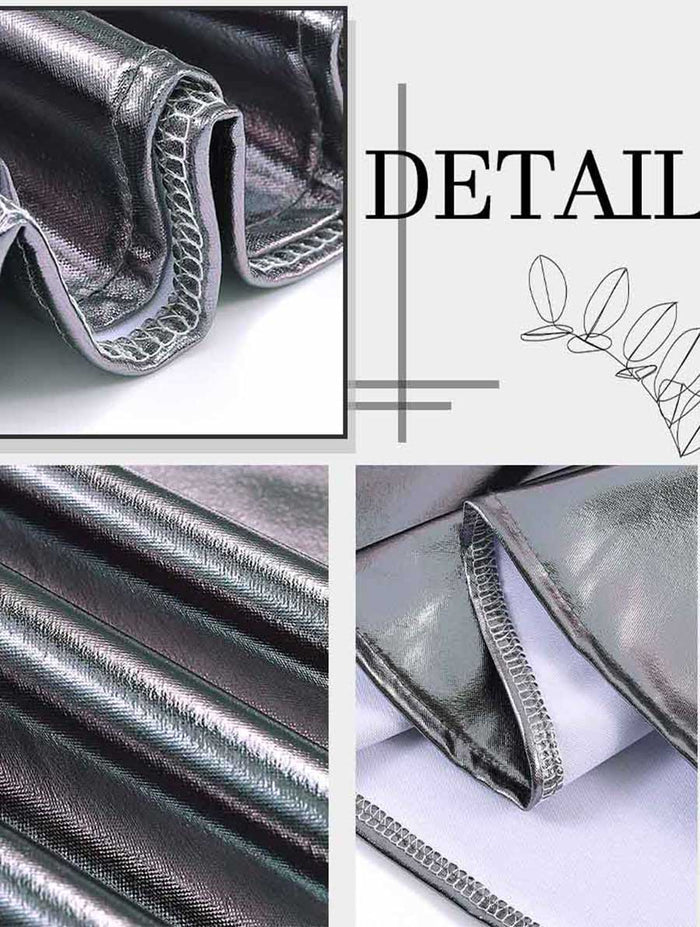 Silver-Gray Metallic Mini Skirt