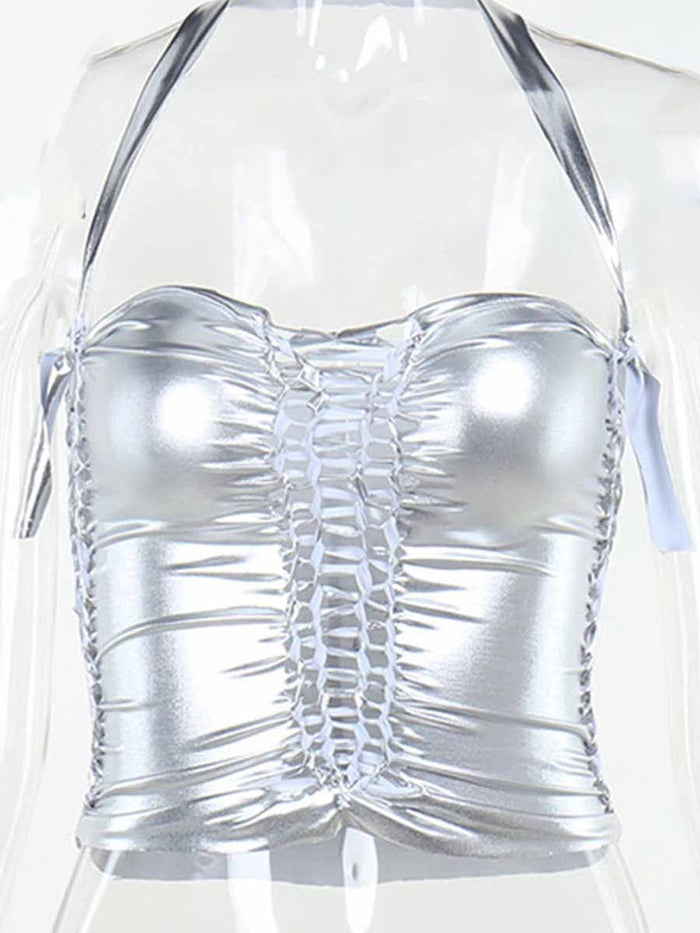 Silver Hollow Reflective Tank Top