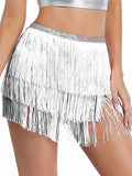 Silver Sequin Tassel Skirt