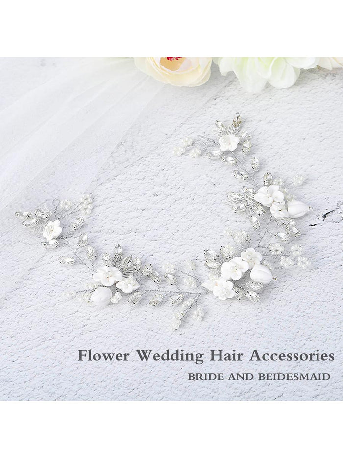 Silver Vine Pearl Flower Hair Accessory