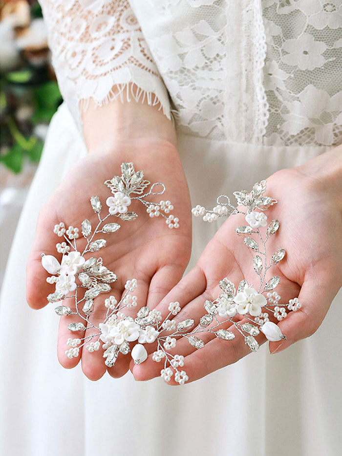 Silver Vine Pearl Flower Hair Accessory