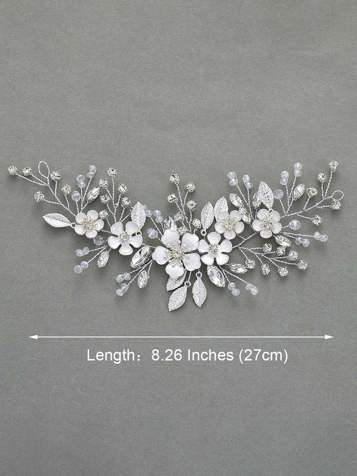 Silver Wedding Vine Flower Crystal Hair Accessories