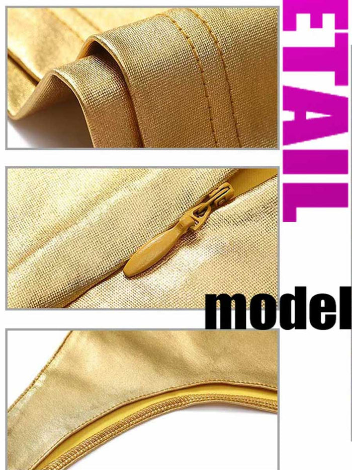 Simple Gold Reflective Mini Dress