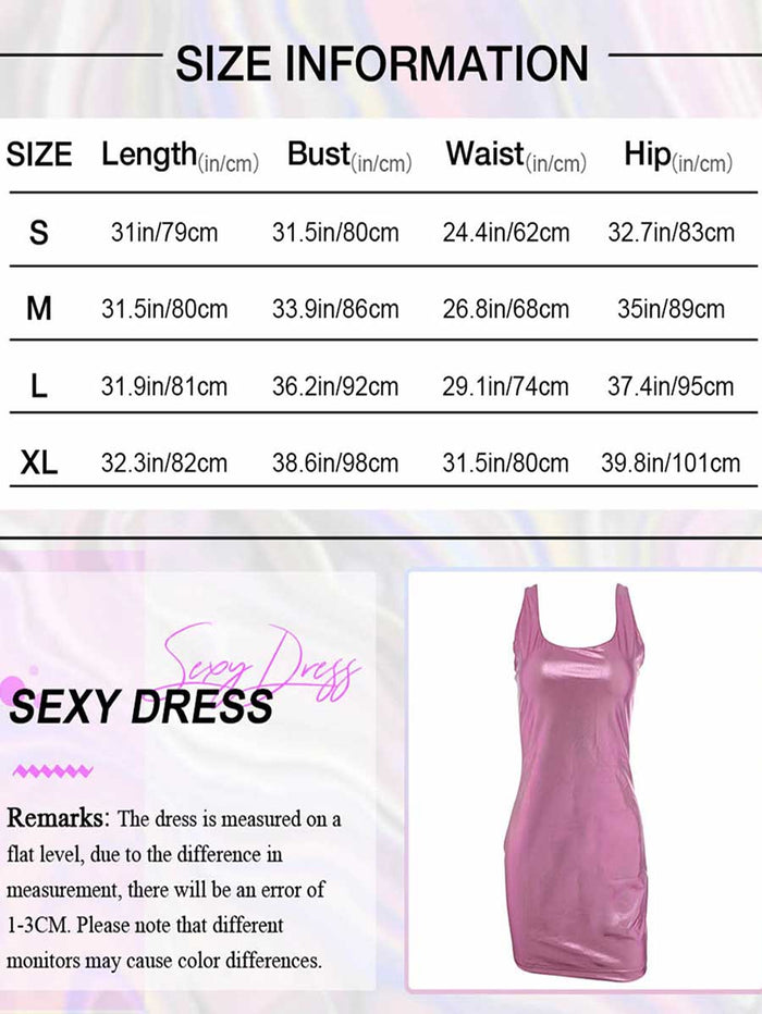 Simple Pink Reflective Mini Dress
