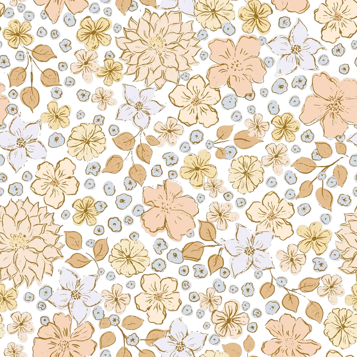 Sky Blue Flowerfield - Family Fabrics B.V.
