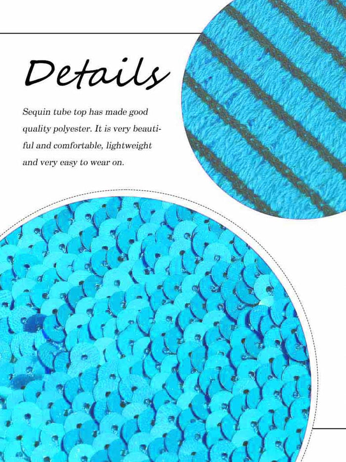 Sky Blue Sequin Bandeau Top