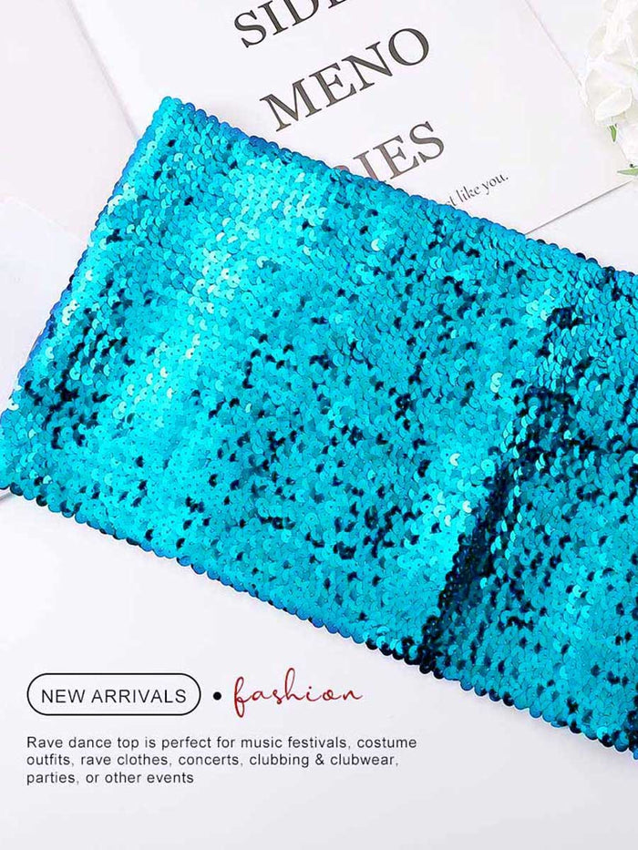 Sky Blue Sequin Bandeau Top