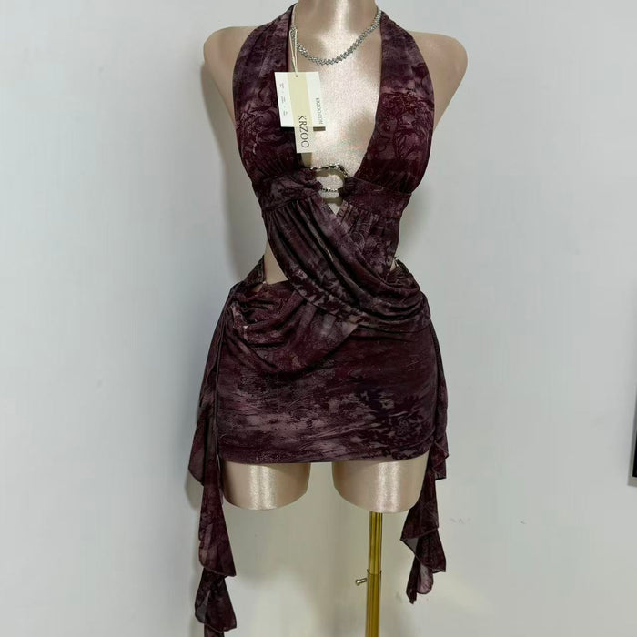 Sleeveless Halter-Neck Backless Bodycon Dress