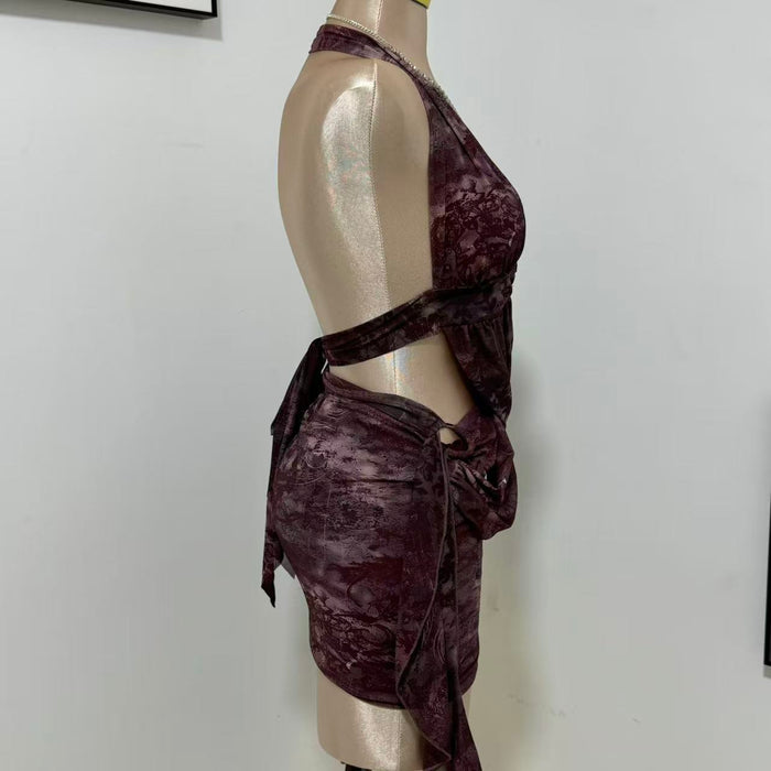 Sleeveless Halter-Neck Backless Bodycon Dress
