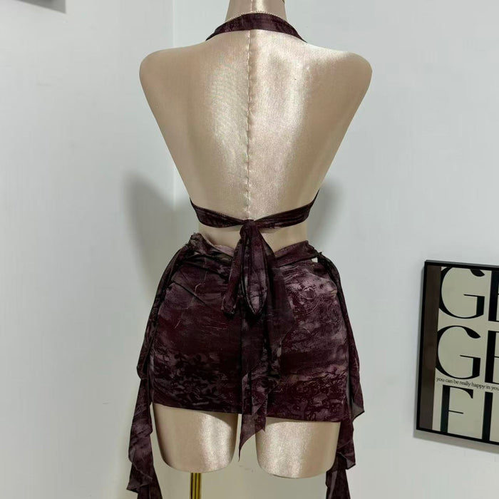 Sleeveless Halter-Neck Backless Bodycon Dress