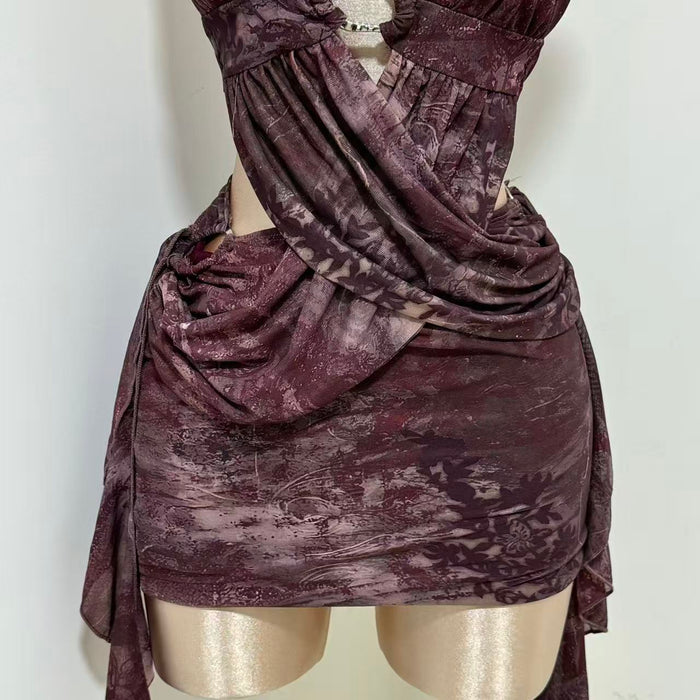 Sleeveless Halter-Neck Backless Bodycon Dress