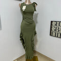 Sleeveless Long Round-Neck Dress