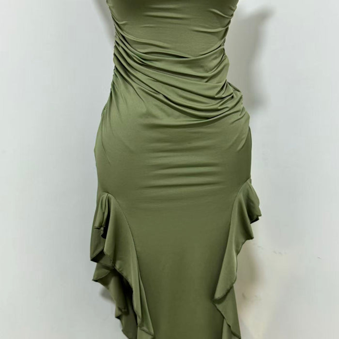 Sleeveless Long Round-Neck Dress