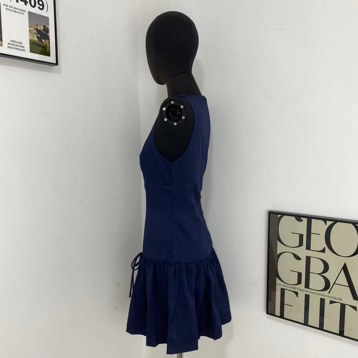 Sleeveless Short Dress With Bow