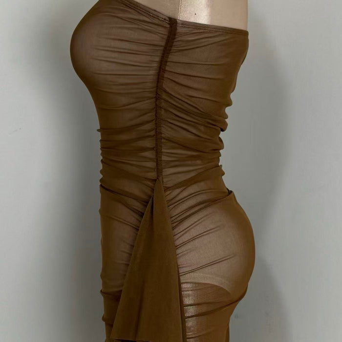 Sleeveless Strapless Flowy Dress