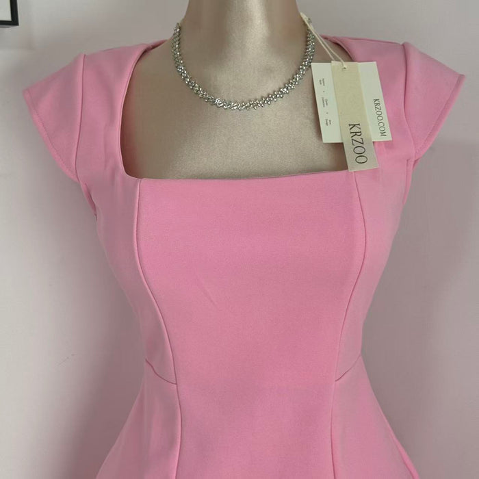 Slim-Fit Backless A-Line Dress