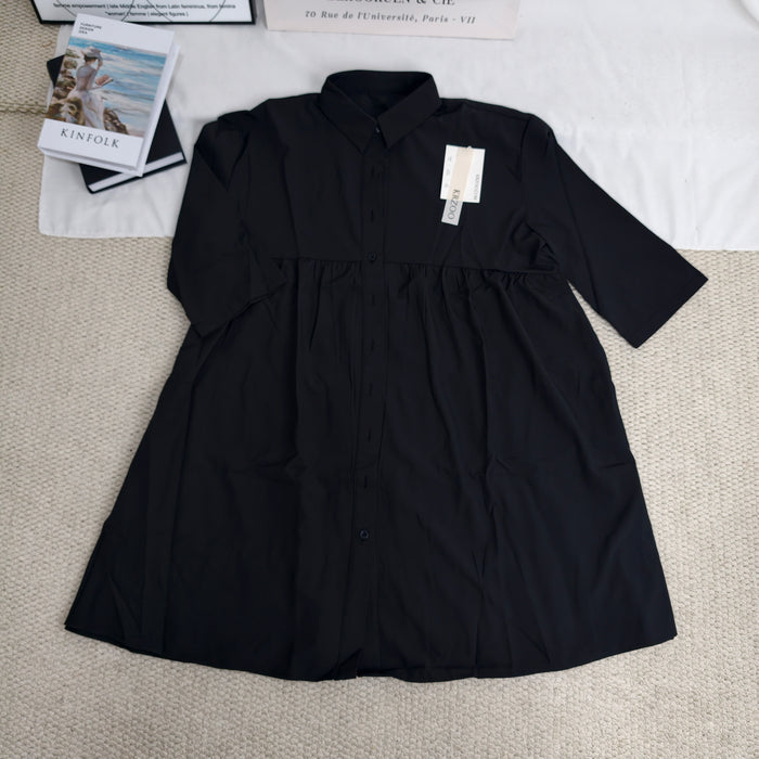 Slim-fit patchwork pleated dress