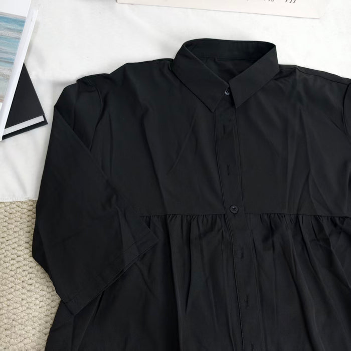 Slim-fit patchwork pleated dress