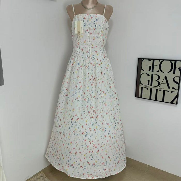Slimming Floral Print Sundress With Ethereal Charm