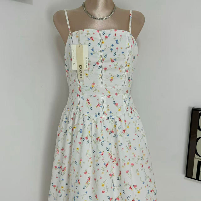 Slimming Floral Print Sundress With Ethereal Charm