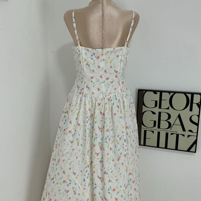 Slimming Floral Print Sundress With Ethereal Charm