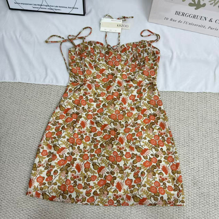 Slimming Printed Spaghetti-Strap Dress
