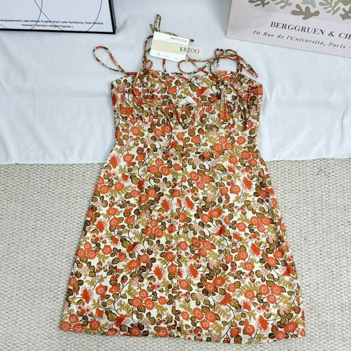 Slimming Printed Spaghetti-Strap Dress